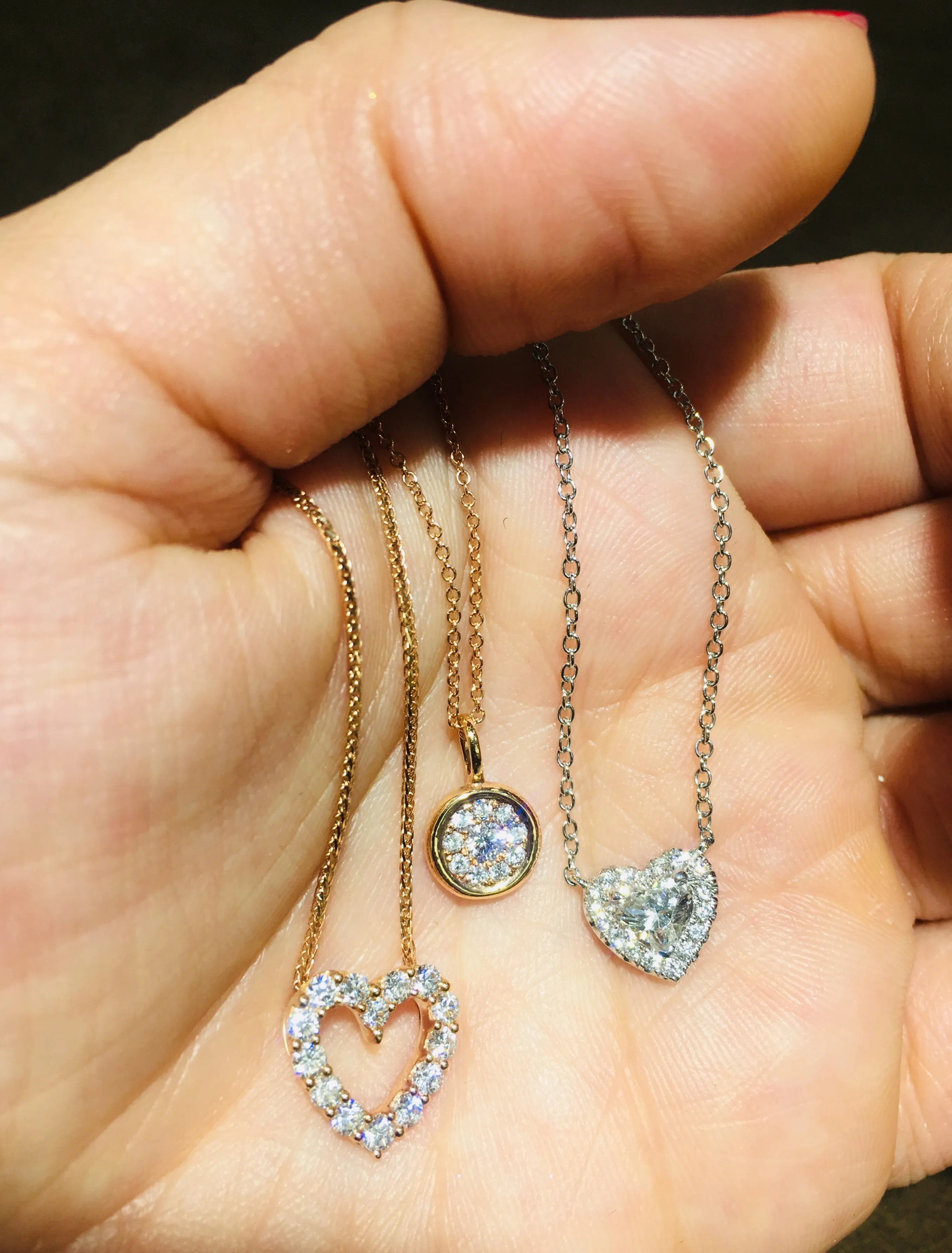 0.68CT T.W. Diamond Heart Halo Solitaire Necklace