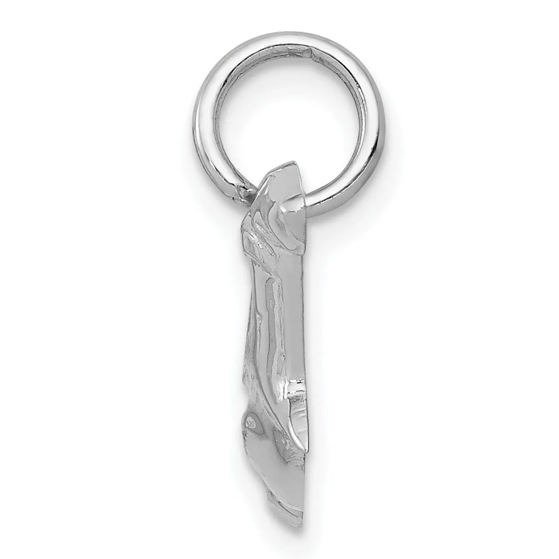 14K White Gold Polished Finish Hammerhead Shark Charm Pendant