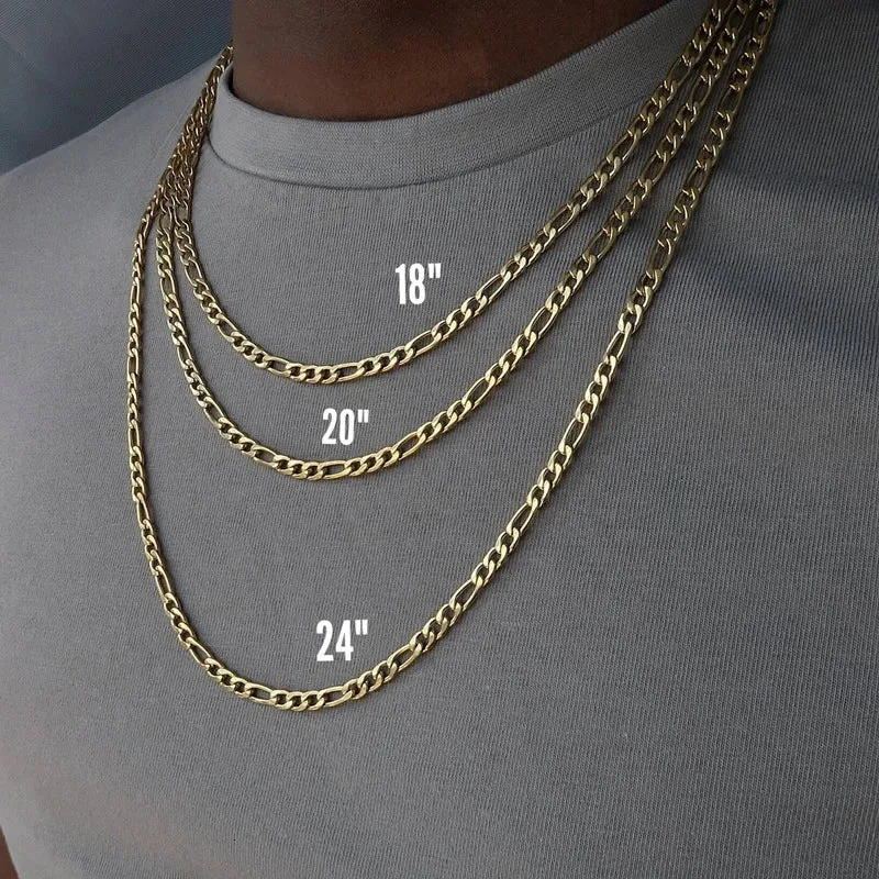 2022 Fashion Classic Figaro Chain Necklace Men Stainless Steel  Long Necklace For Men Women Chain Jewelry
