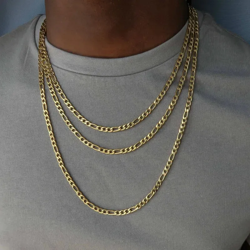 2022 Fashion Classic Figaro Chain Necklace Men Stainless Steel  Long Necklace For Men Women Chain Jewelry