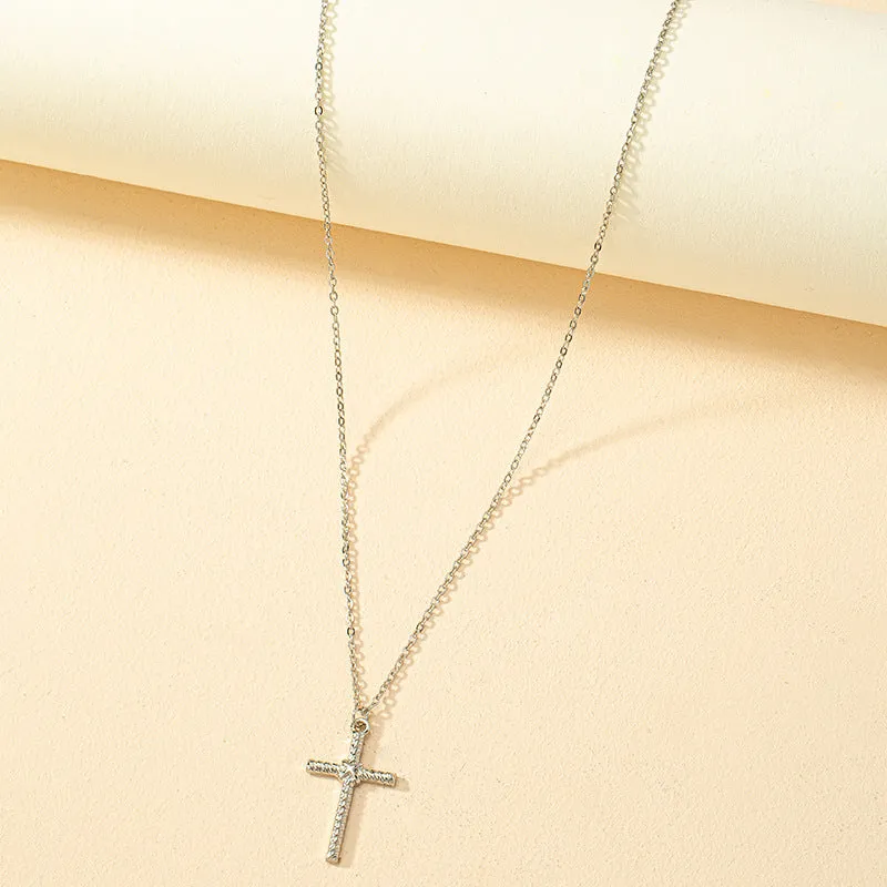 Alloy Cross Pendant - Stylish Europe-Inspired Hip-Hop Necklace for Women