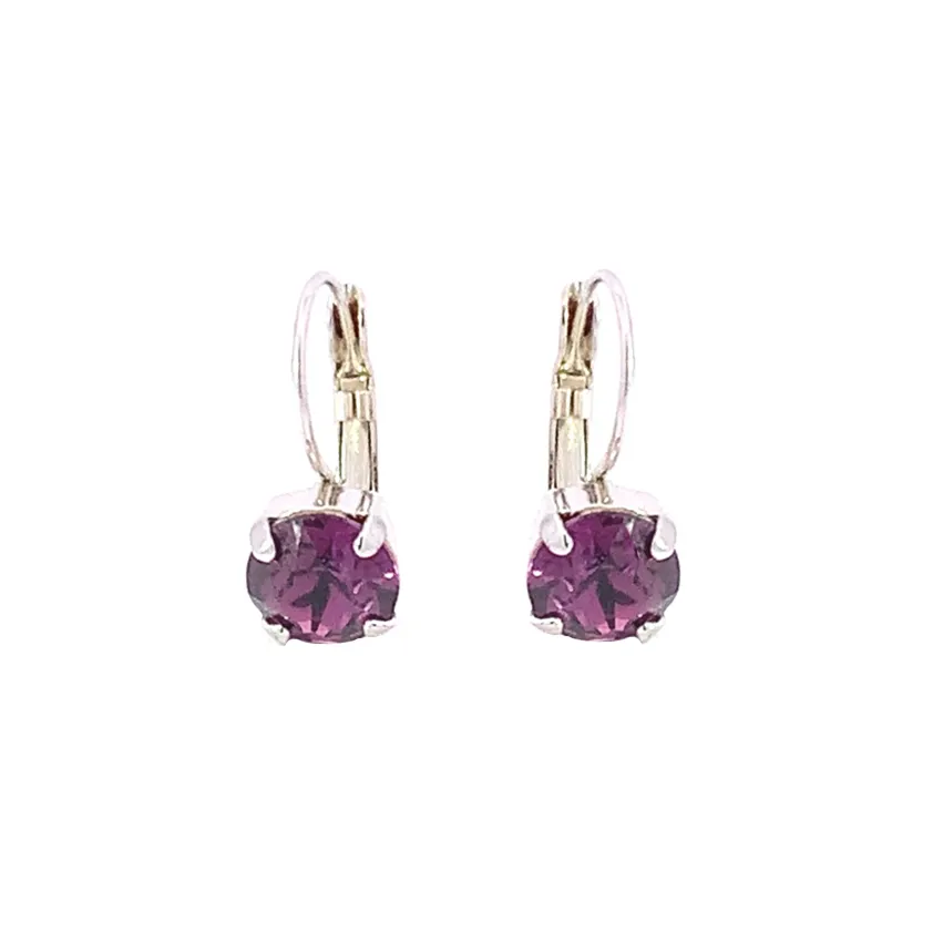 Amethyst Crystal Drop Earrings