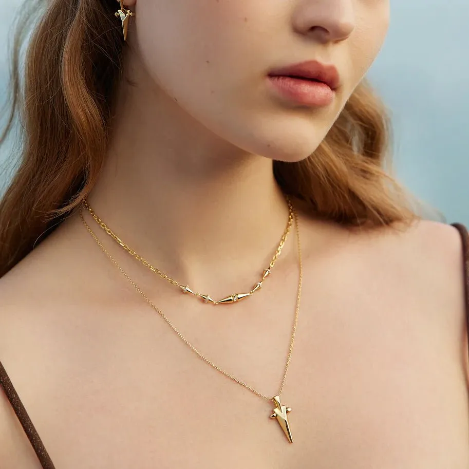 Ania Haie Gold Geometric Point Pendant Necklace N053-03G
