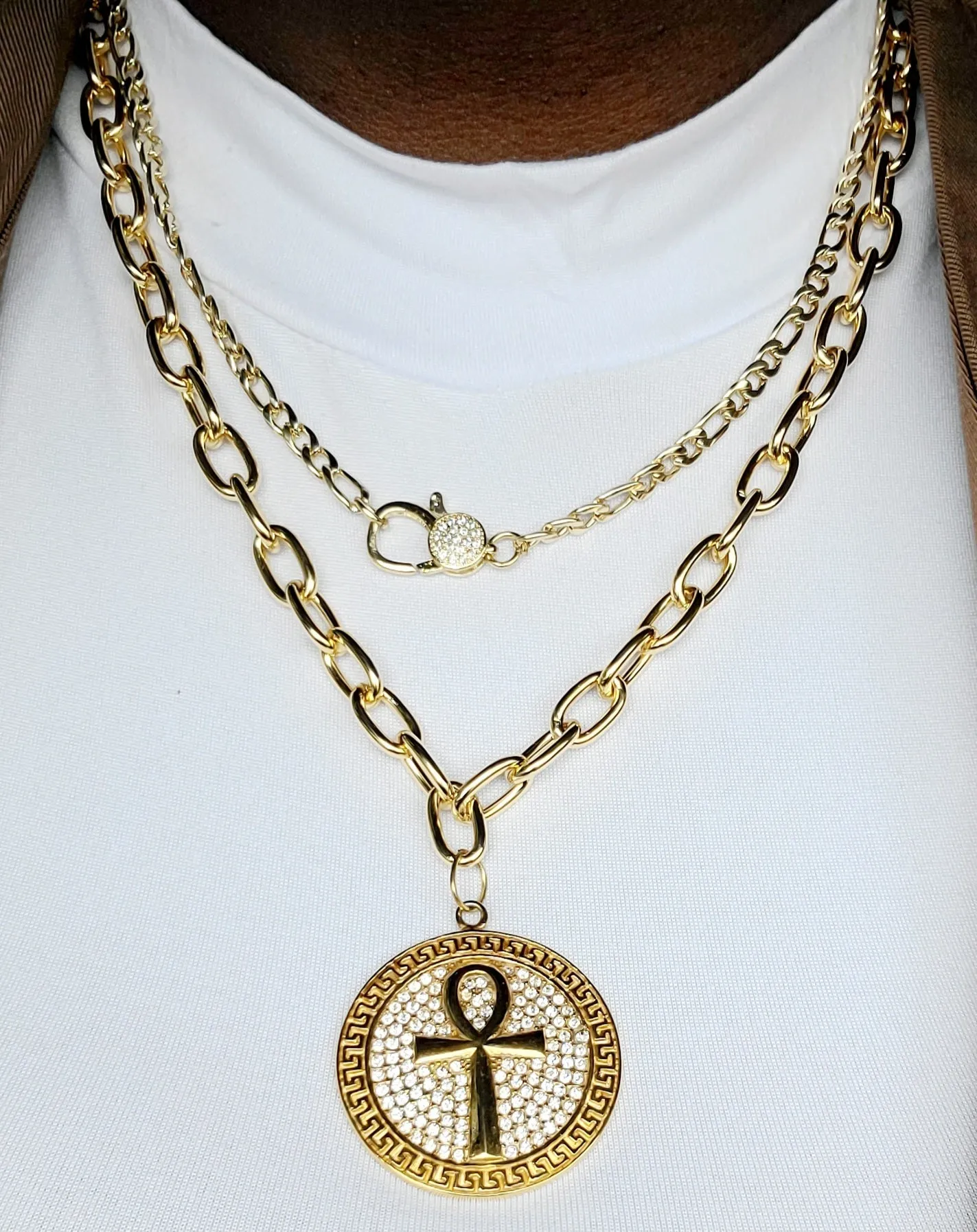 Ankh Chain Link Necklace