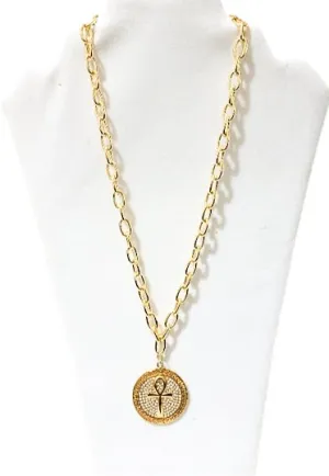 Ankh Chain Link Necklace