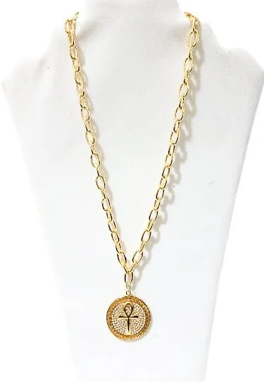 Ankh Chain Link Necklace