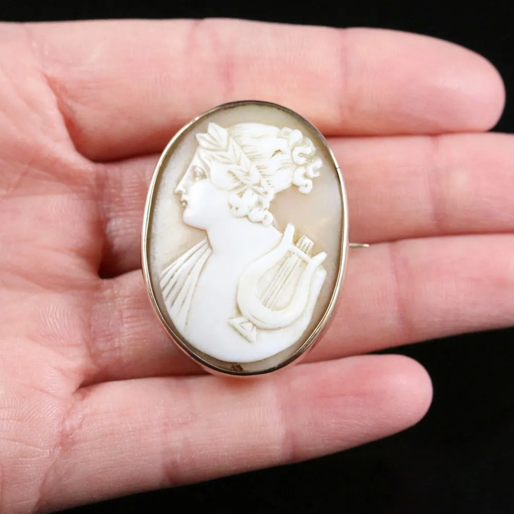 Antique Victorian Apollo Cameo Brooch 9ct Gold Circa 1860