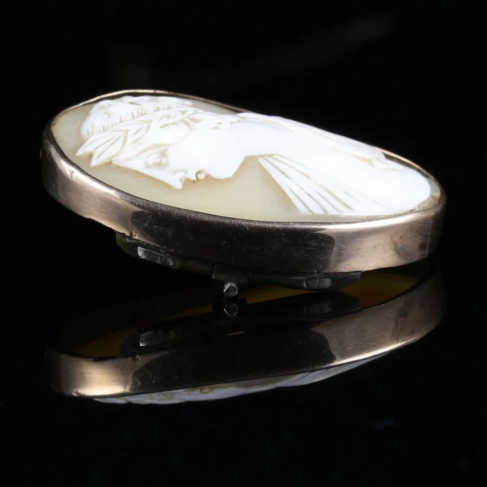Antique Victorian Apollo Cameo Brooch 9ct Gold Circa 1860