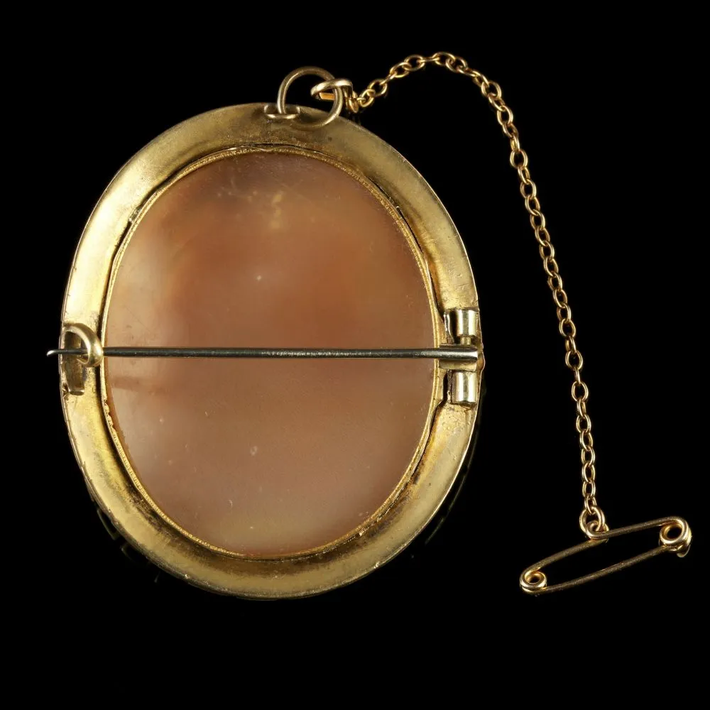 Antique Victorian Cameo Gold Brooch Circa 1860