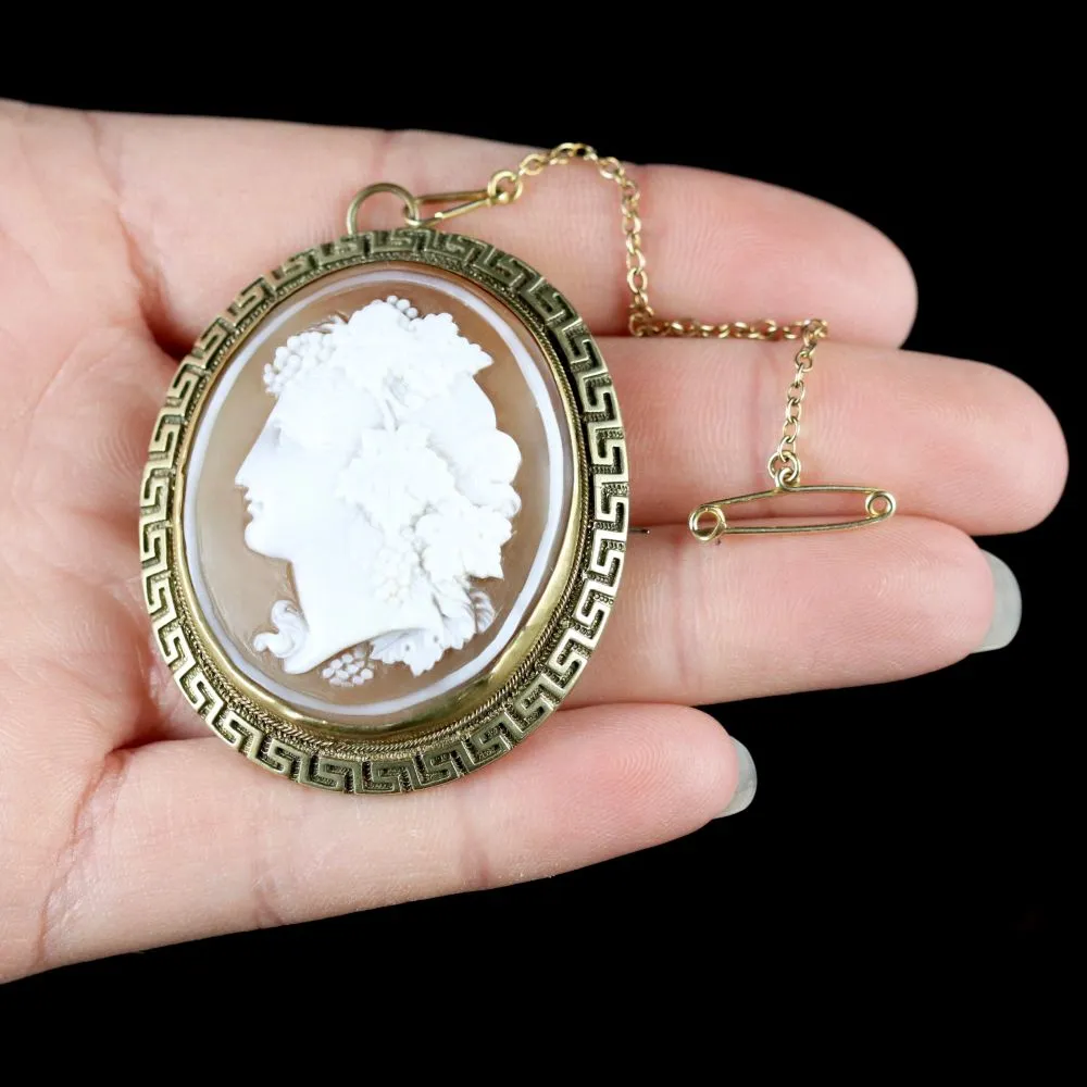 Antique Victorian Cameo Gold Brooch Circa 1860