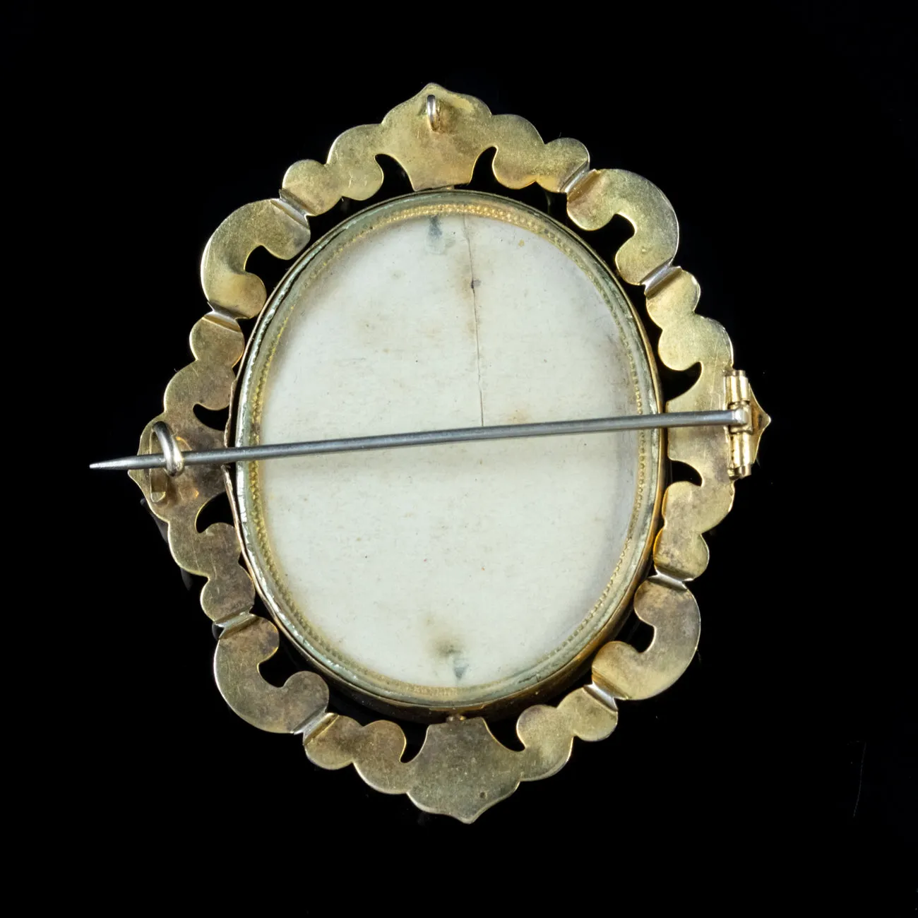 Antique Victorian Cameo Swivel Brooch Locket 9Ct Gold Circa 1860