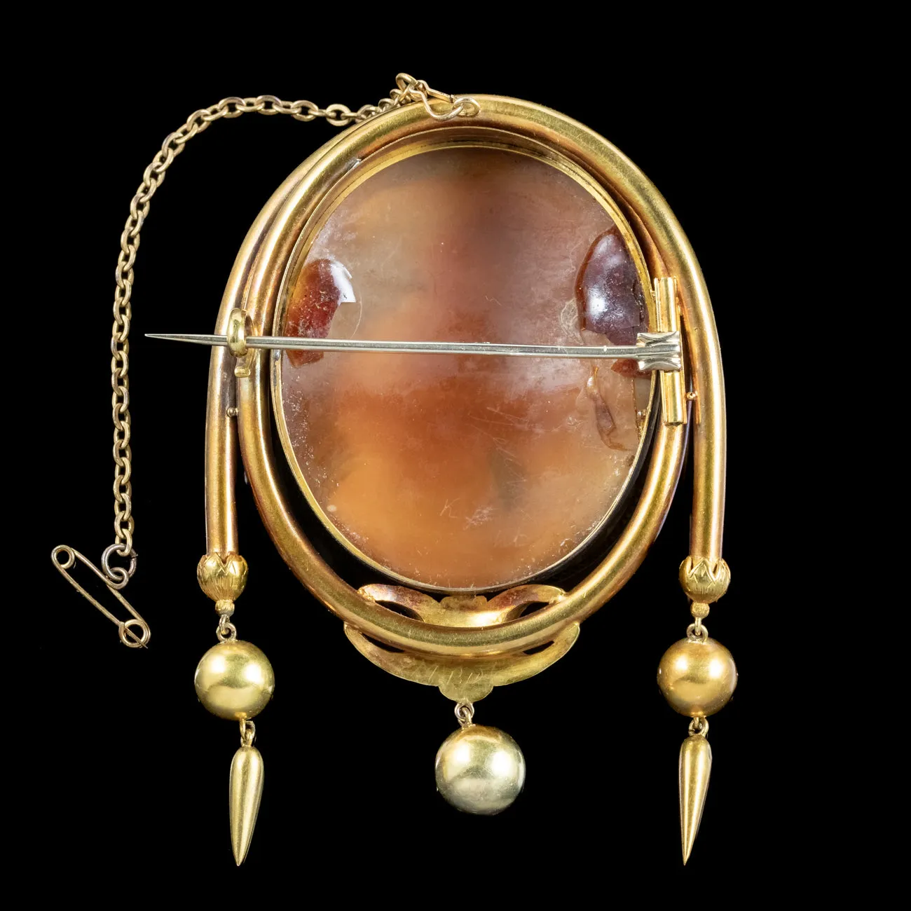 Antique Victorian Hebe And Zeus Cameo Brooch 18ct Gold With Box