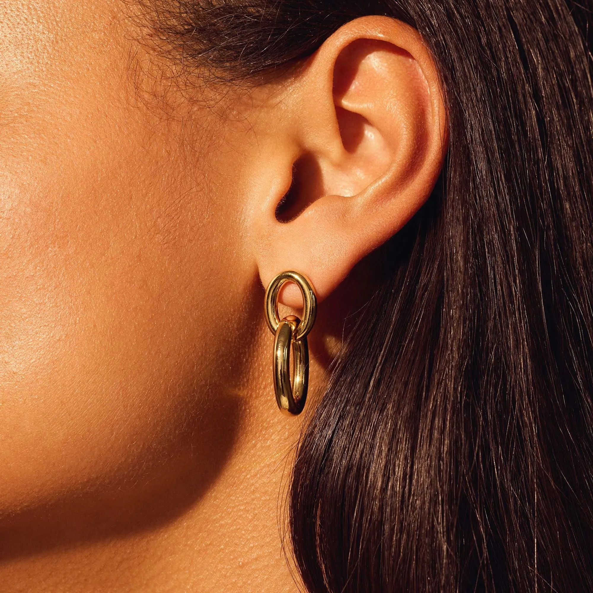 Bibbiena Poppi Adriane 925 sterling silver gold plated drop earrings with 14 karat gold plating