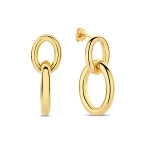 Bibbiena Poppi Adriane 925 sterling silver gold plated drop earrings with 14 karat gold plating