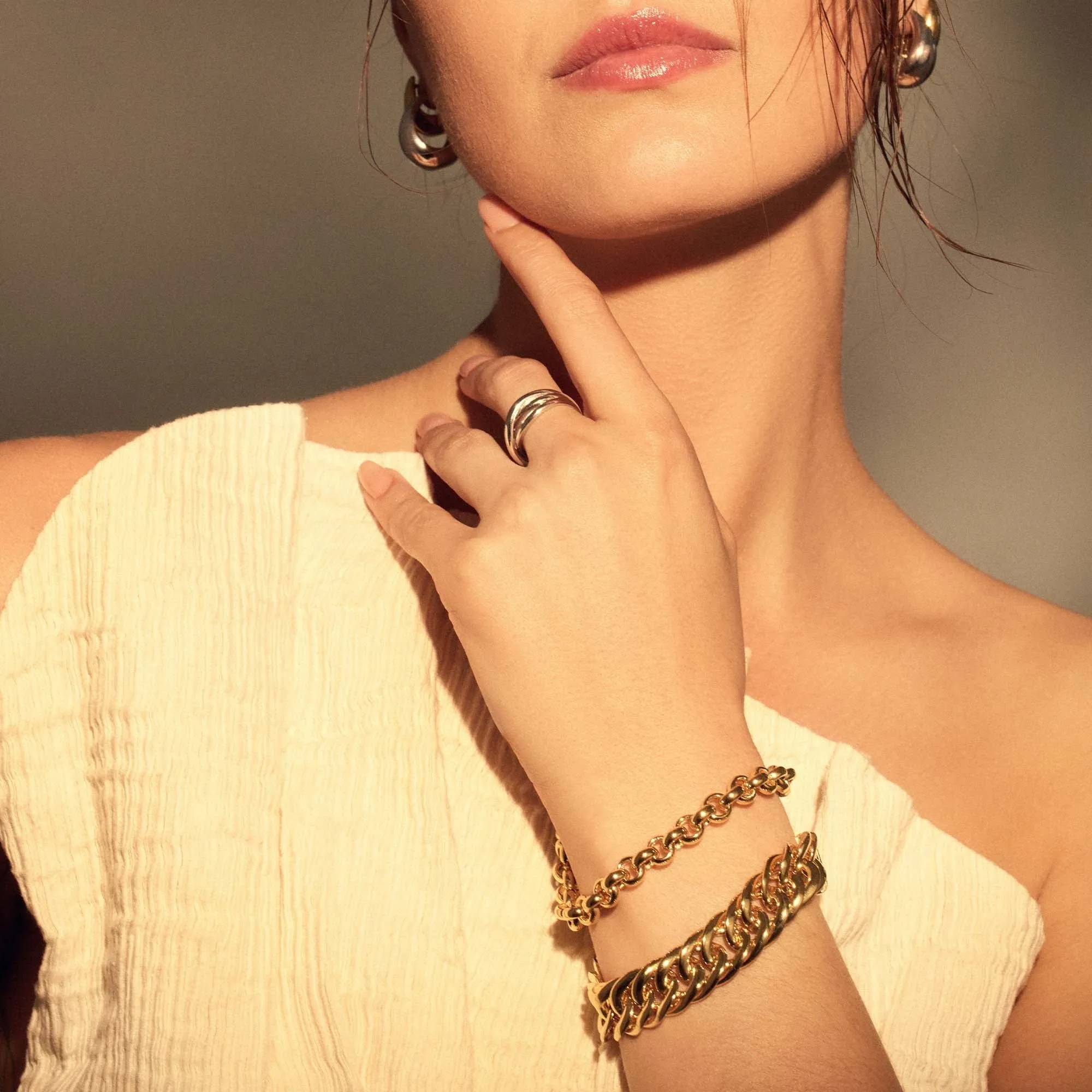 Bibbiena Poppi Lucy 925 sterling silver gold plated link bracelet
