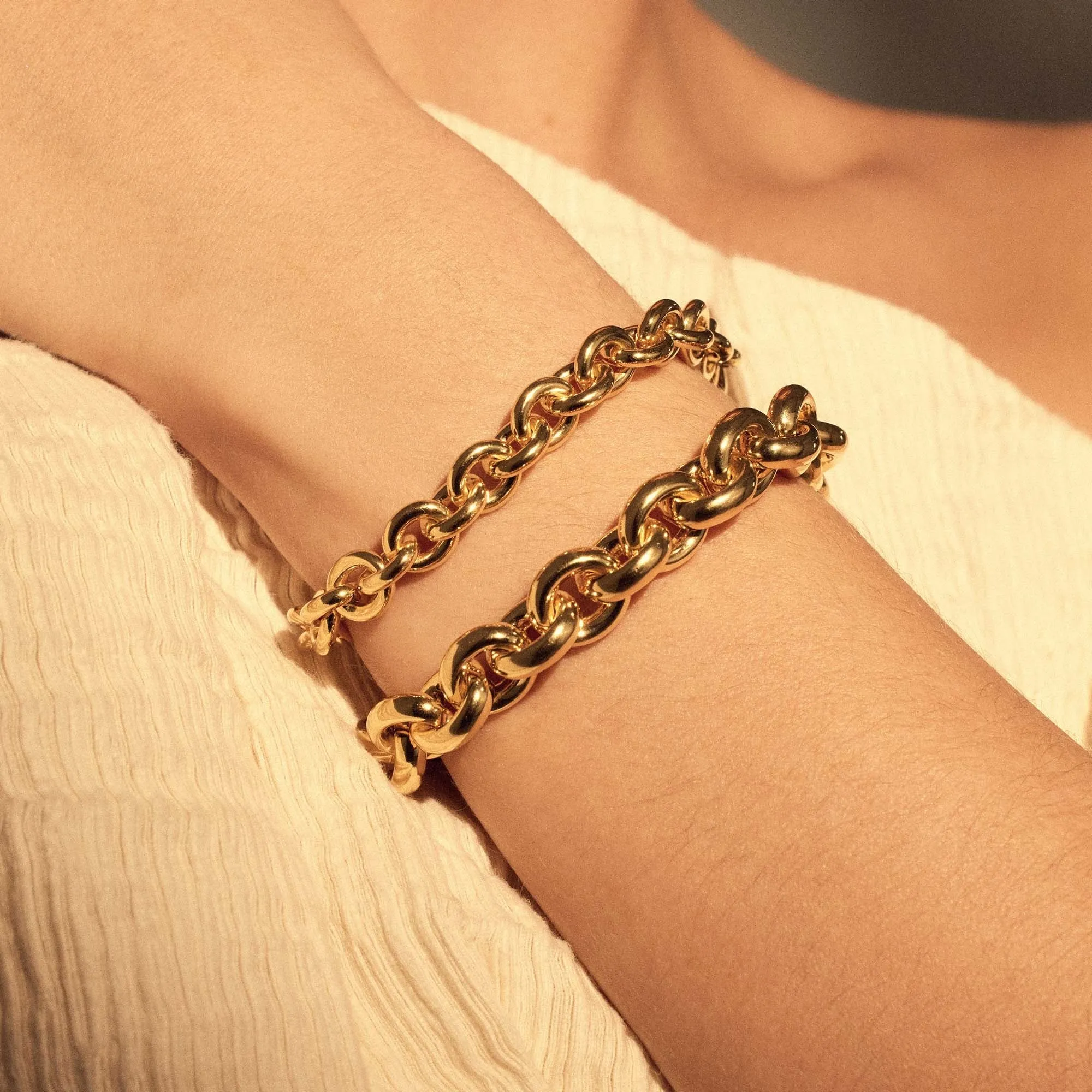 Bibbiena Poppi Tara 925 sterling silver gold plated link bracelet