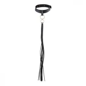 Bijoux Indiscrets Maze Tassel Choker - Vegan Leather