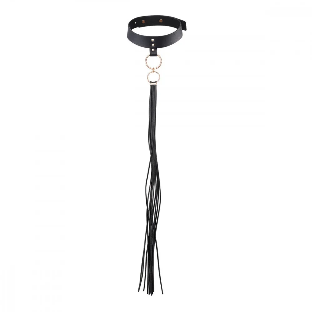 Bijoux Indiscrets Maze Tassel Choker - Vegan Leather