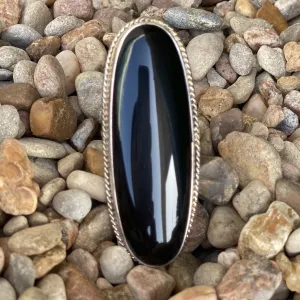 Black Stone Ring - SWOVSZ7.5