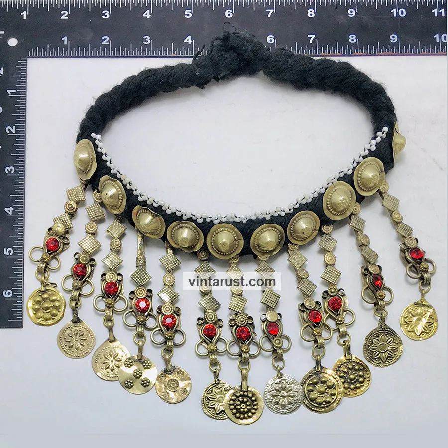 Boho Choker Necklace With Dangling Tassels