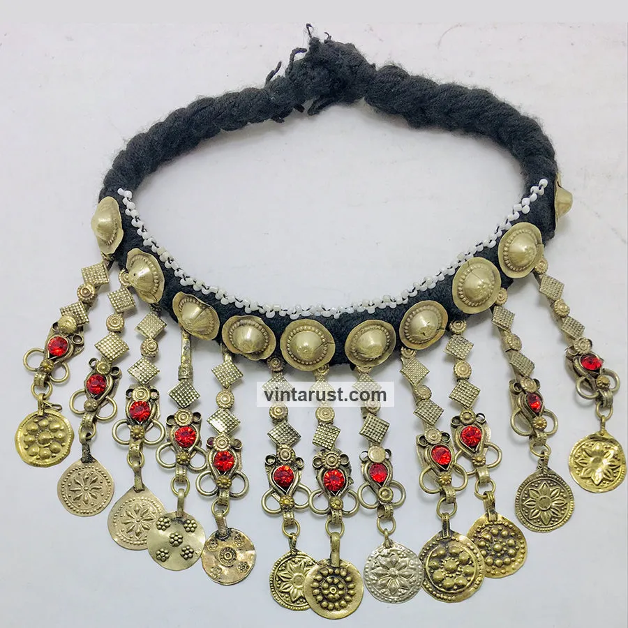 Boho Choker Necklace With Dangling Tassels