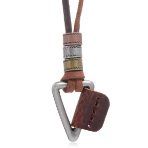 Brown Simple European and American Style Trendy Men's Necklace Personalized Antiquity Hip Hop Pendant Ornament