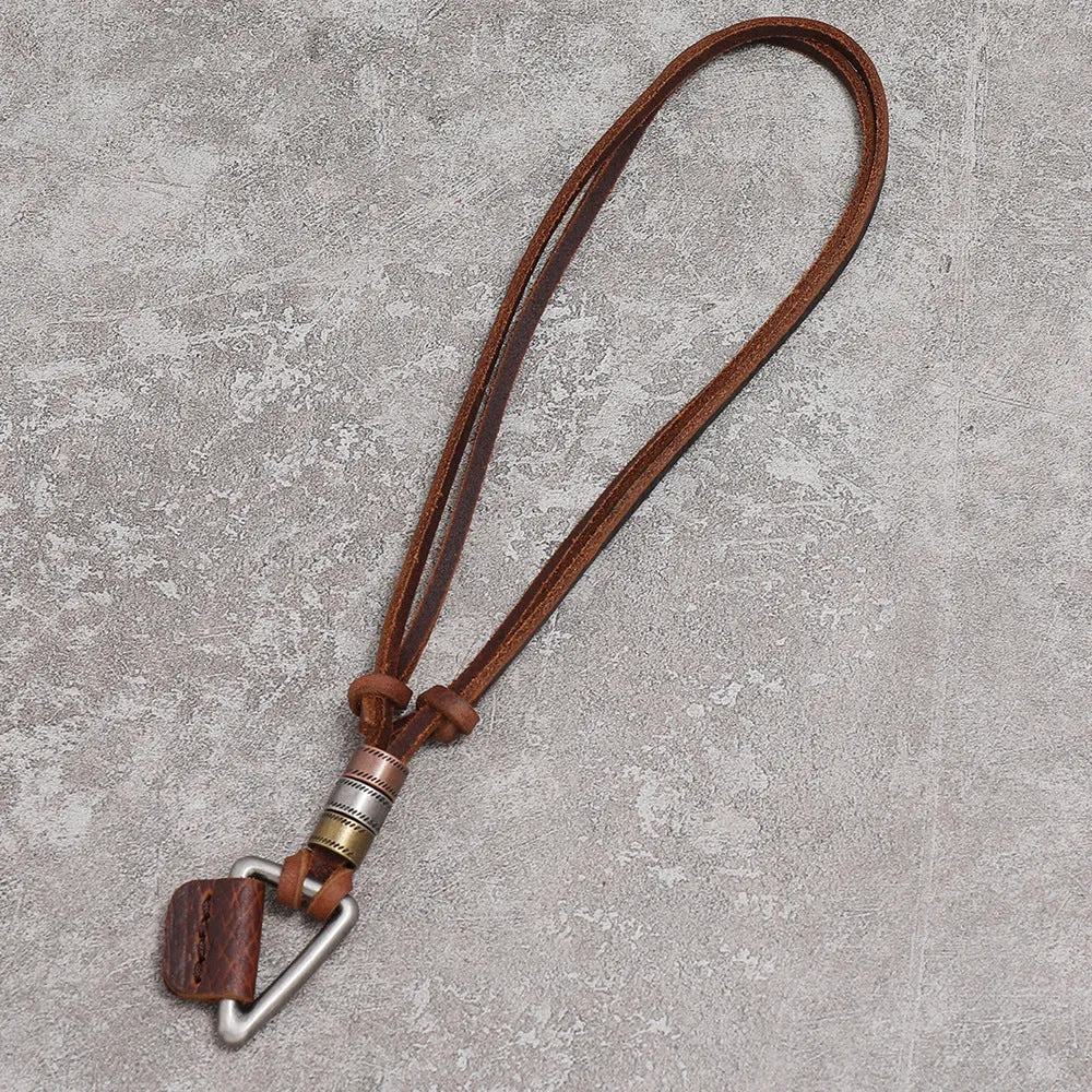 Brown Simple European and American Style Trendy Men's Necklace Personalized Antiquity Hip Hop Pendant Ornament
