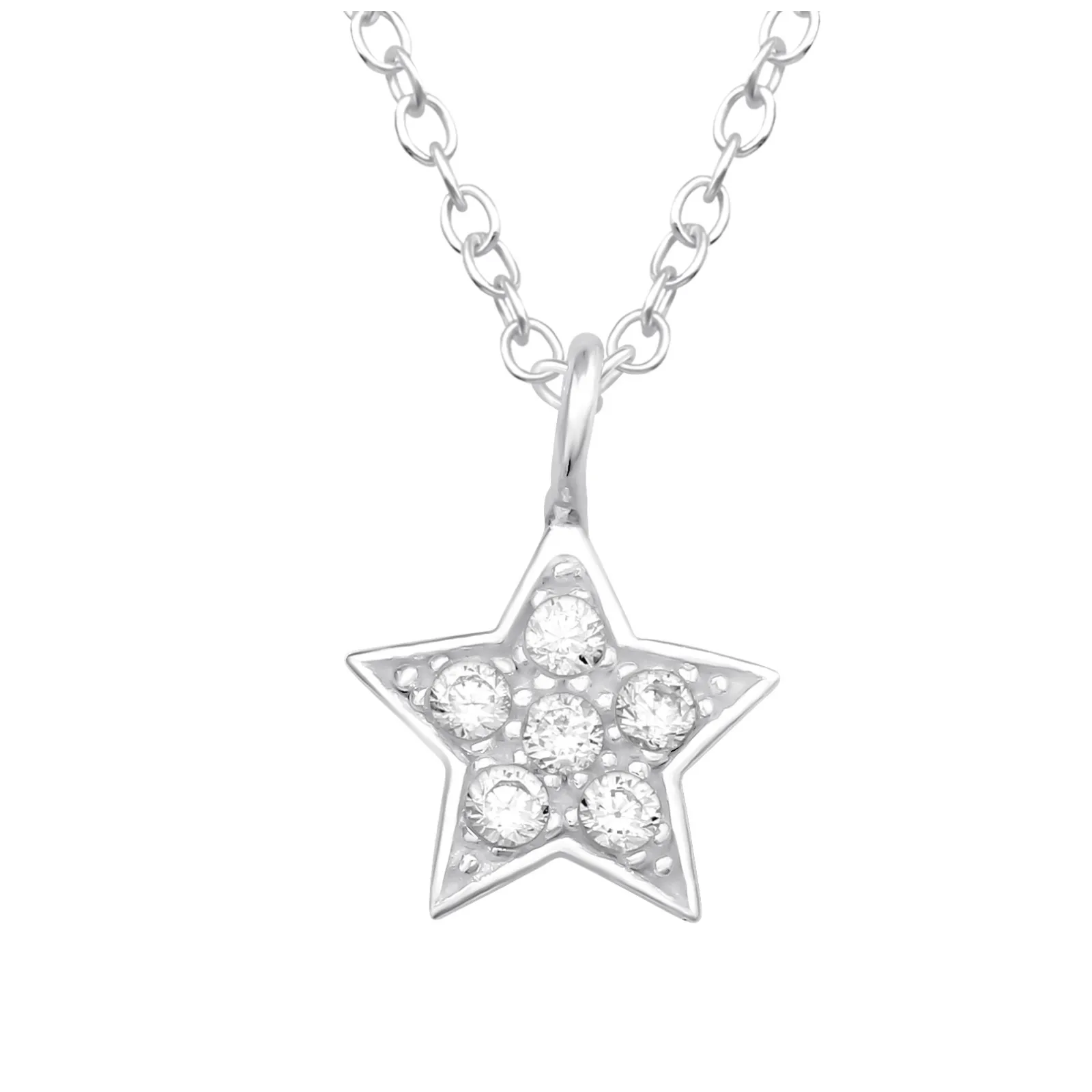 Children’s Sterling Silver CZ Star Necklace