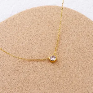 Classic Bezel Set Solitaire Necklace