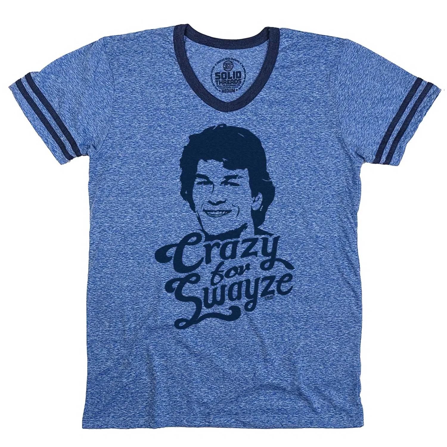 Crazy for Swayze Ringer V-Neck Tee | Supports World Health