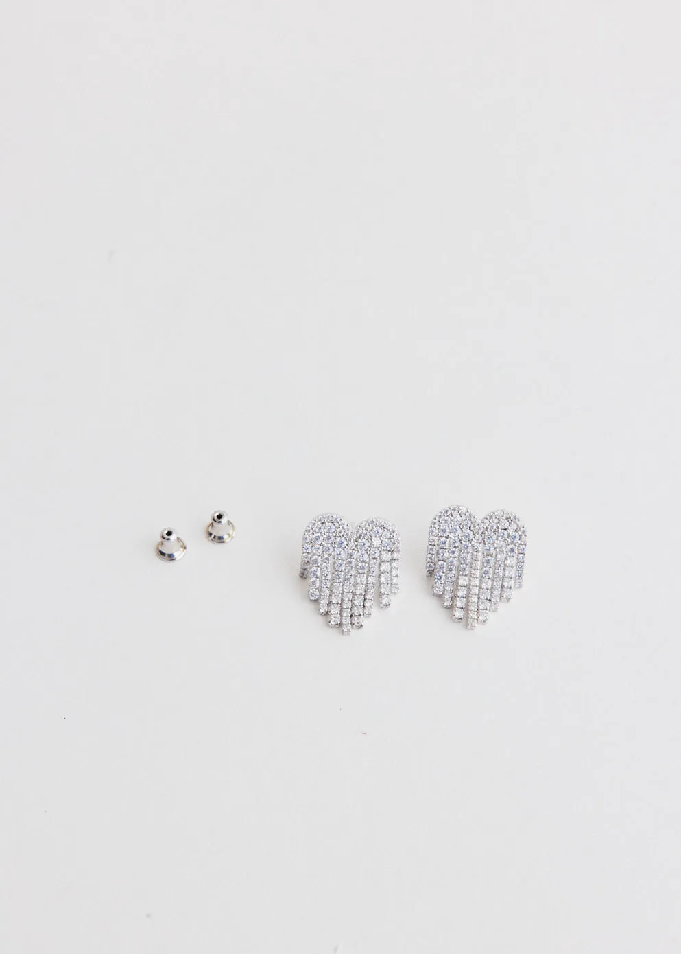 Crystal Drop Heart Earrings