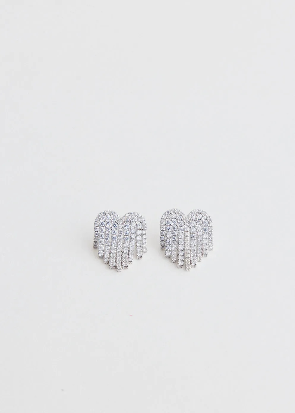 Crystal Drop Heart Earrings