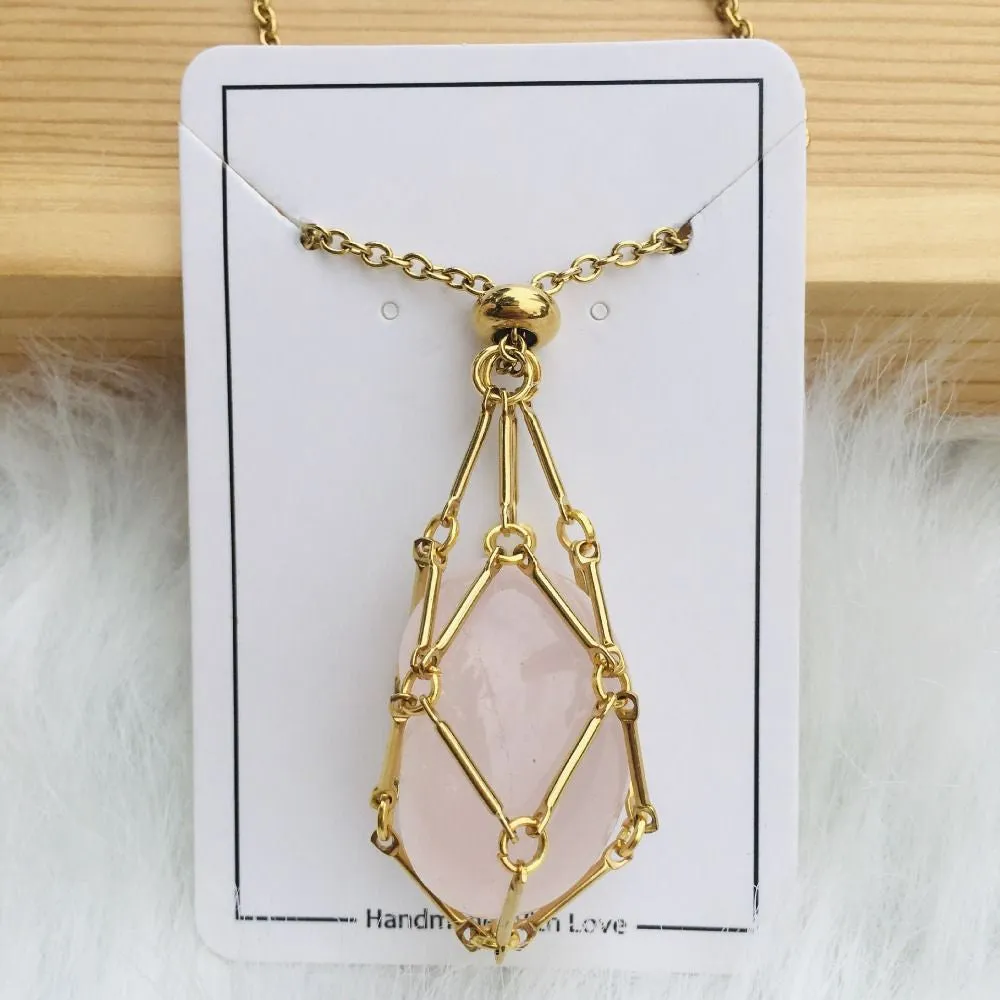 Crystal Stone Holder Necklace