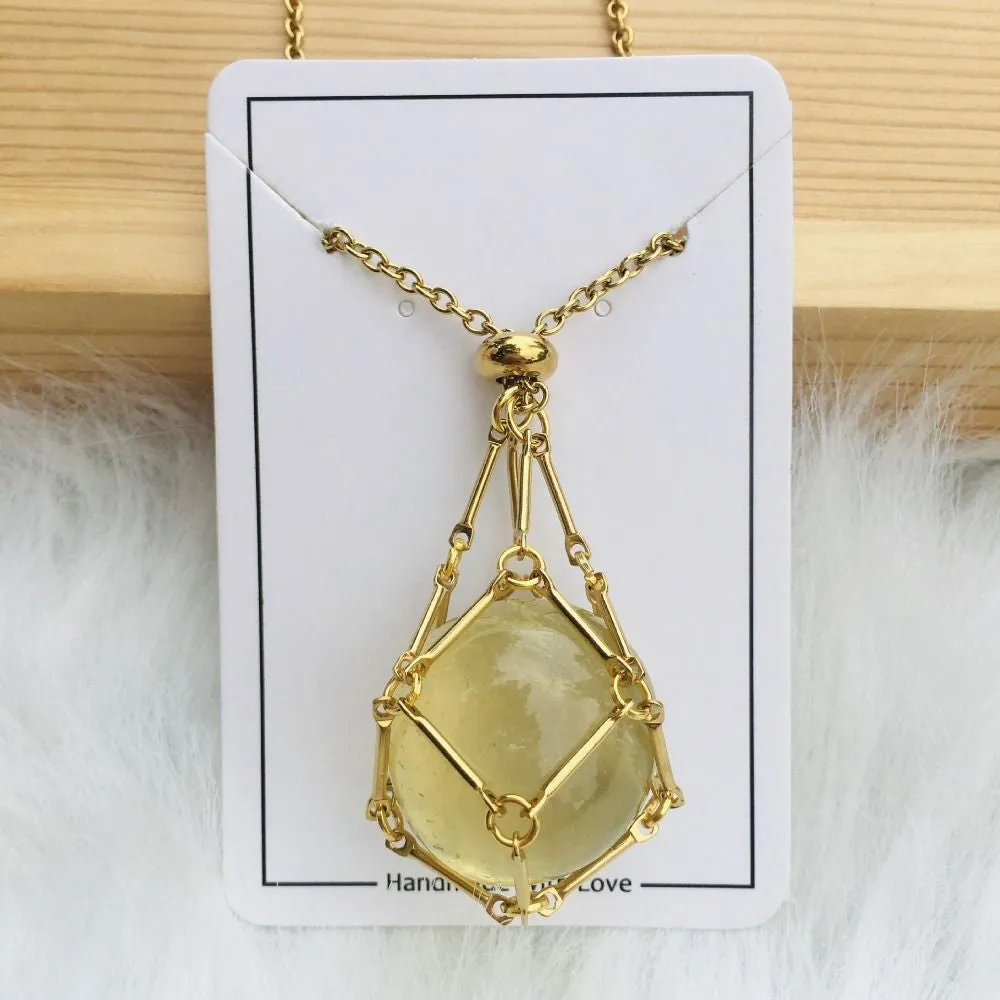 Crystal Stone Holder Necklace