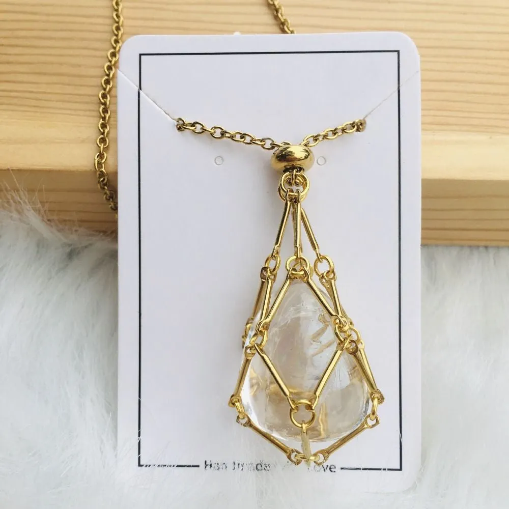 Crystal Stone Holder Necklace