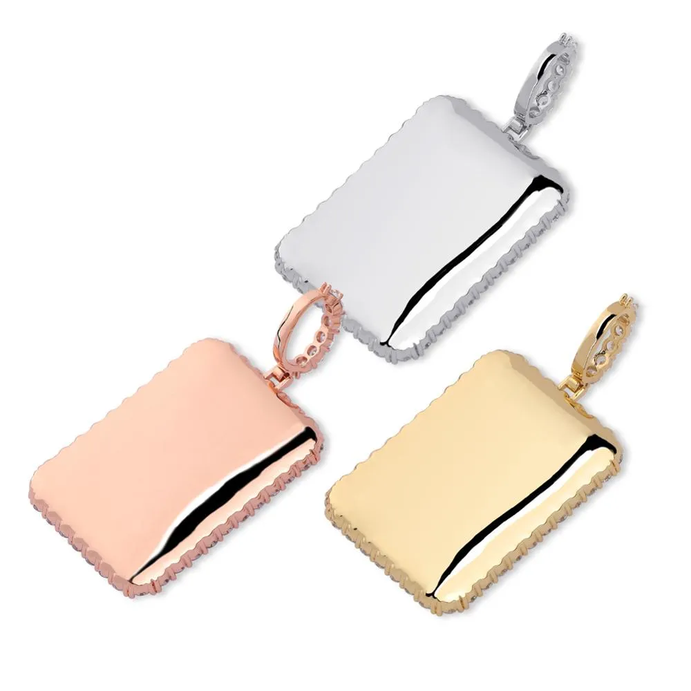 Custom Square Photo Medallion Necklace With Sparkle Stone