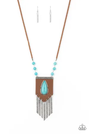 Enchantingly Tribal - Blue Necklace