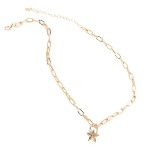 European and American Candy Fruit Five Star Necklace, Trendy Alloy Lock - Female Hip Hop Fashion Jewelry