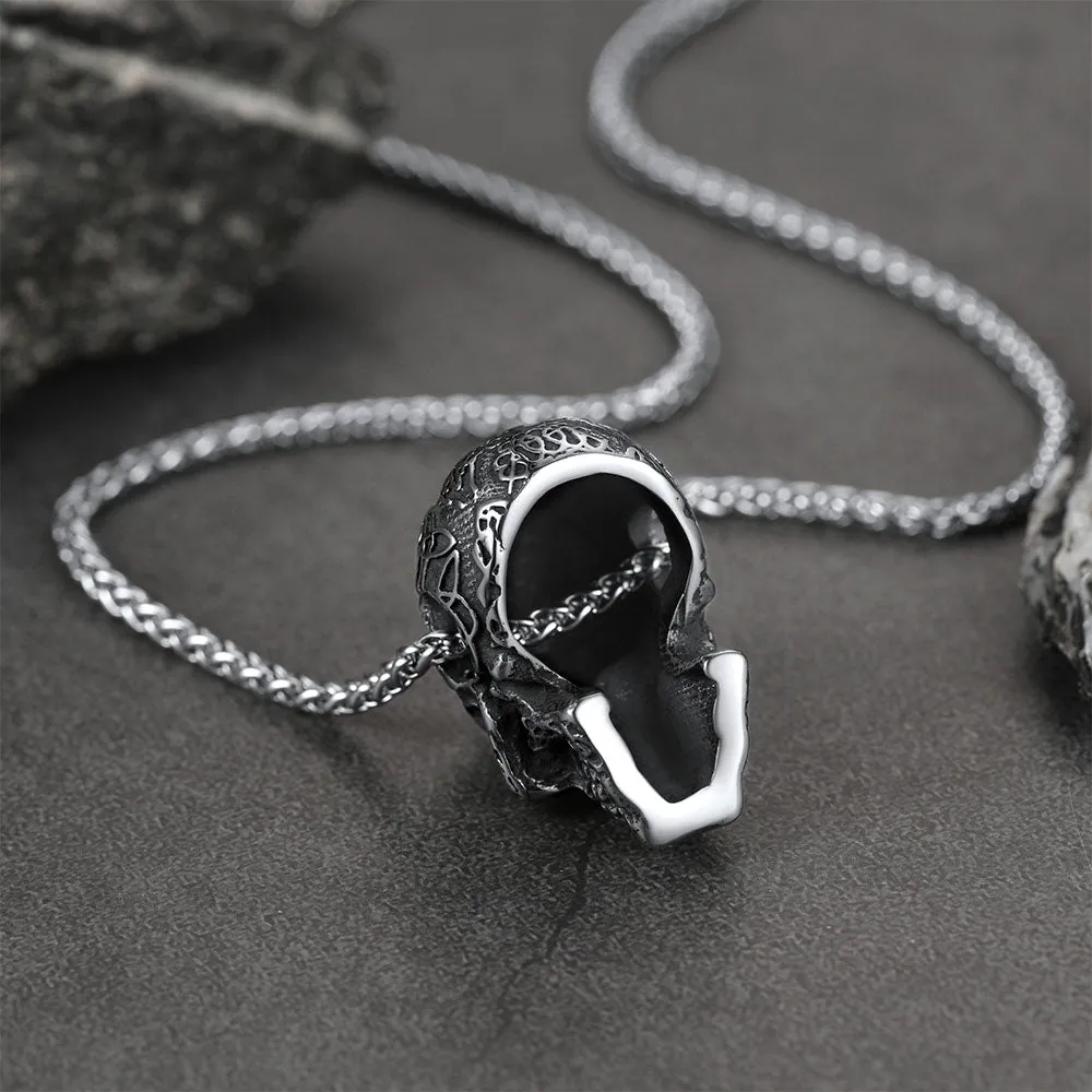 Faithheart Gothic Skull Pendant Necklace For Men