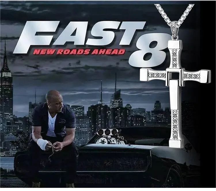 Fast and Furious  Hard Gas Actor Hip Hop Dominic Toretto Cross Necklace Pendant for Men Friend Gift Fashion Jewelry Wholesale