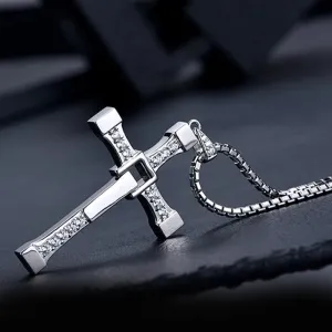 Fast and Furious  Hard Gas Actor Hip Hop Dominic Toretto Cross Necklace Pendant for Men Friend Gift Fashion Jewelry Wholesale