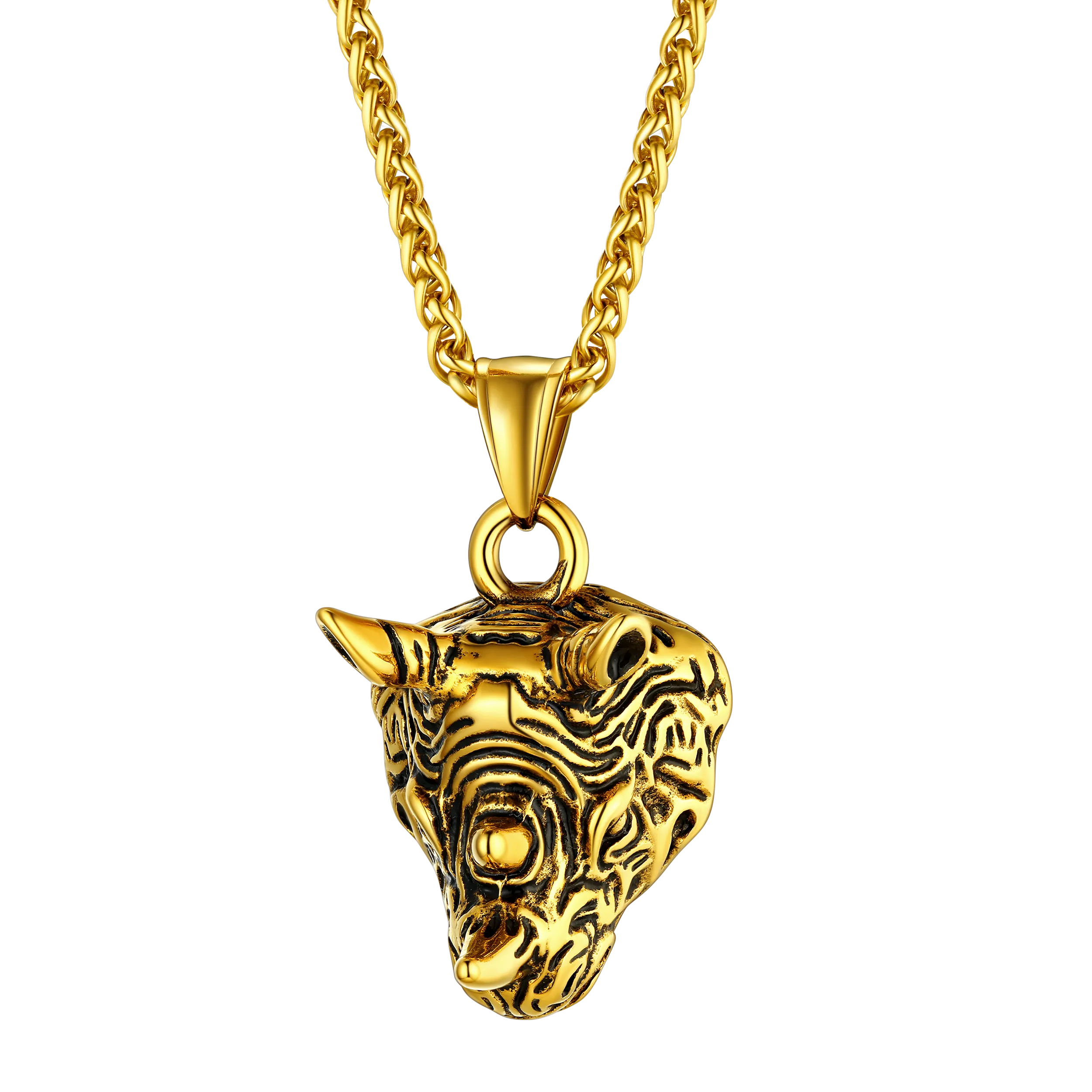 Flash Sale Gothic Rhinoceros Pendant Men Necklace