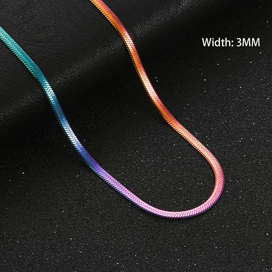 Flat Gold Color Stainless Steel Necklace