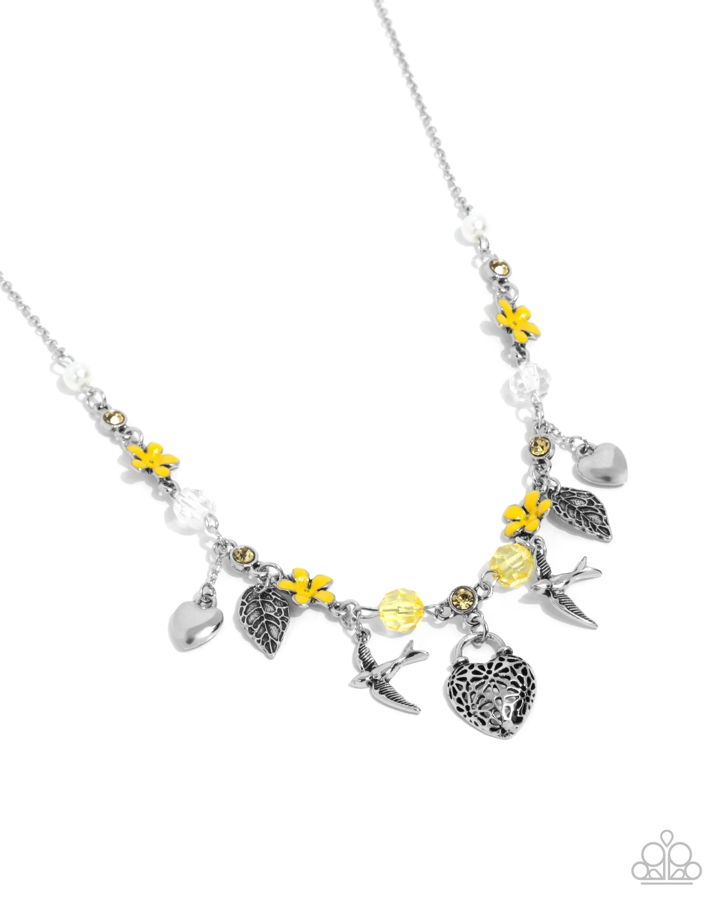 Flight of the Sparrow - Yellow Necklace - Paparazzi Accessories
