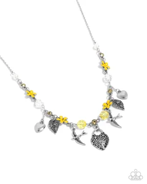 Flight of the Sparrow - Yellow Necklace - Paparazzi Accessories
