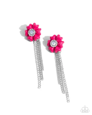 Floral Fuel - Pink Post Earrings - Paparazzi Accessories