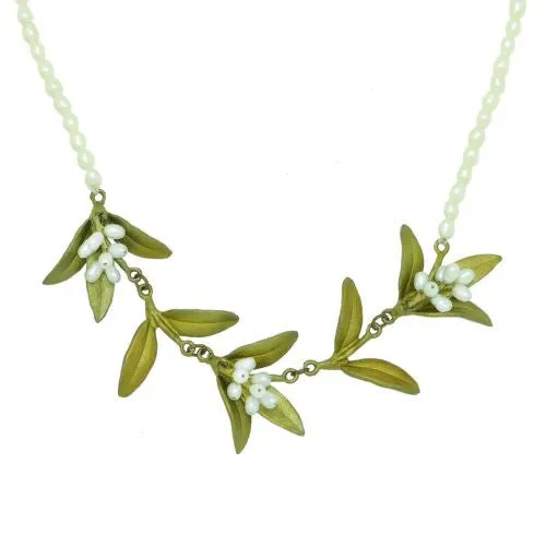 Flowering Myrtle 16" Adjustable Pearl Necklace by Michael Michaud