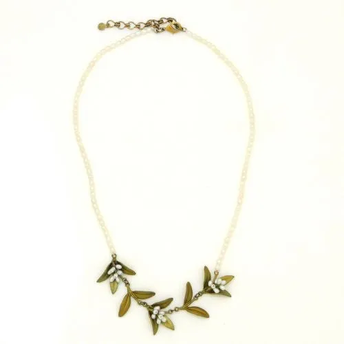 Flowering Myrtle 16" Adjustable Pearl Necklace by Michael Michaud