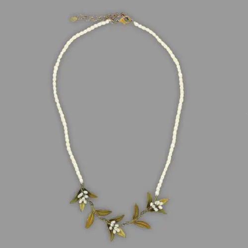 Flowering Myrtle 16" Adjustable Pearl Necklace by Michael Michaud