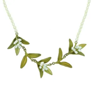 Flowering Myrtle 16" Adjustable Pearl Necklace by Michael Michaud